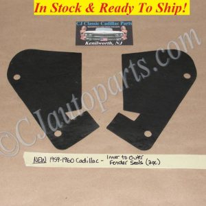 NEW 1959-1960 CADILLAC DEVILLE ELDORADO FLEETWOOD SIDE GRILL INNER TO OUTER FENDER SEAL SPLASH GUARD (2 PIECE)
