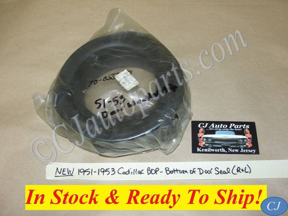 NEW 1951-1953 CADILLAC SERIES 61, SERIES 62, SERIES 75 BOTTOM DOOR WEATHERSTRIP SEAL - RIGHT & LEFT