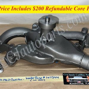 REBUILT 1959 1960 1961 1962 Cadillac Deville Eldorado Fleetwood FACTORY ORIGINAL WATER PUMP With A/C #1473914 WITH GASKETS