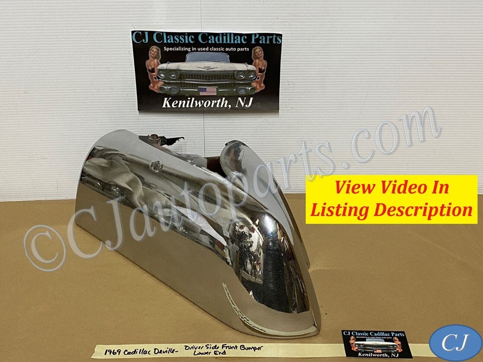 OEM 1969 1970 Cadillac Deville Calais Fleetwood LEFT DRIVER SIDE LOWER FRONT BUMPER END #3514862