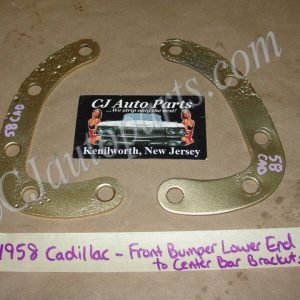 OEM 1958 Cadillac Deville FRONT BUMPER LOWER END TO CENTER BAR SUPPORT BRACKET SPACERS #1468427