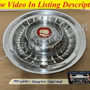 OEM 1958 1959 Cadillac Deville Eldorado Fleetwood 15" HUBCAP WHEEL COVERS (ONE HUBCAP)