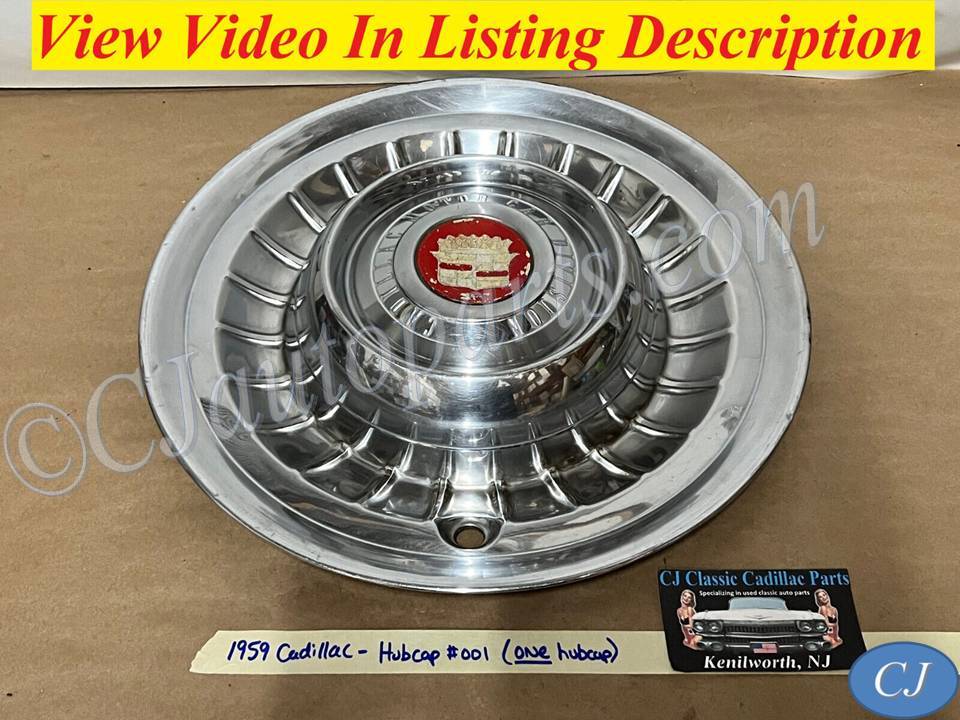 OEM 1958 1959 Cadillac Deville Eldorado Fleetwood 15" HUBCAP WHEEL COVERS (ONE HUBCAP)