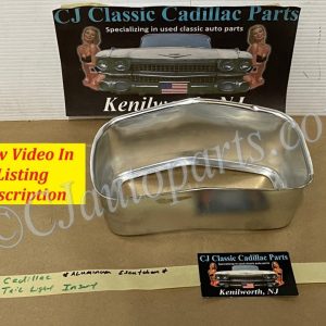 OEM 1962 Cadillac Deville Eldorado Fleetwood BRAKE LIGHT TAIL LIGHT ALUMINUM ESCUTCHEON INSERT BEZEL #1477414