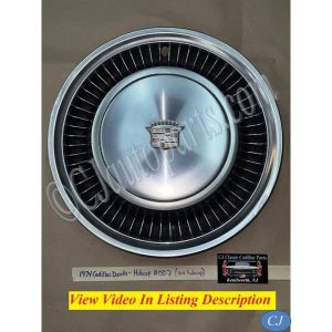 OEM 1974 1975 1976 Cadillac Deville Fleetwood 15" TURBINE HUBCAP WHEEL COVER W/CREST EMBLEM #002 (ONE)