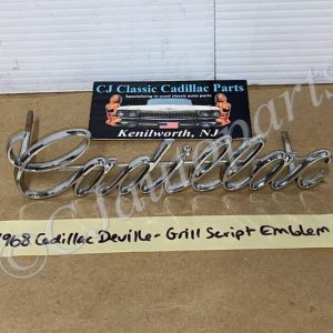 OEM 1968 Cadillac Deville Fleetwood Calais 1969 Eldorado FRONT GRILL SCRIPT EMBLEM BADGE #1490224 *SHOW QUALITY* #1490224/#3633113