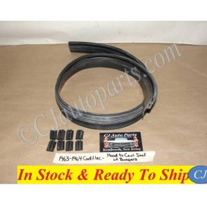 NEW 1963-1964 CADILLAC DEVILLE ELDORADO FLEETWOOD HOOD TO COWL WEATHERSTRIP SEAL WITH BUMPER BLOCK PLUGS
