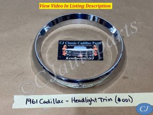 OEM 1961 Cadillac Deville Eldorado Fleetwood CHROME HEADLIGHT BEZEL DOOR TRIM #001 - #1475790/#3512425