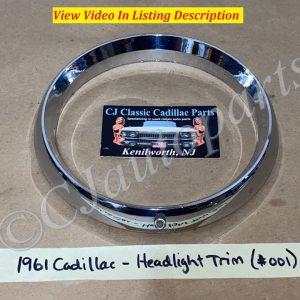 OEM 1961 Cadillac Deville Eldorado Fleetwood CHROME HEADLIGHT BEZEL DOOR TRIM #001 - #1475790/#3512425