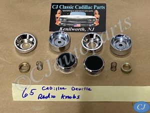 OEM 1965 1966 Cadillac Deville Eldorado Calais Fleetwood DASH RADIO KNOBS **VG CONDITION** #1485455/#1485456