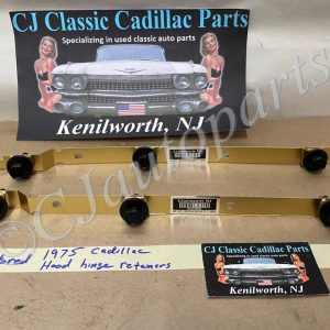 RESTORED OEM 1975 1976 Cadillac Deville Fleetwood Calais 1975 1976 1977 1978 Eldorado HOOD HINGE RETAINER MOUNTING BRACKETS - PAIR #3516238