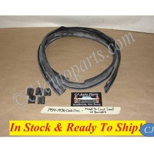 NEW 1954 1955 1956 CADILLAC ELDORADO DEVILLE HOOD TO COWL WEATHERSTRIP SEAL WITH BUMPER BLOCK PLUGS