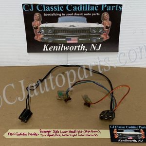 OEM 1965 Cadillac Deville Eldorado Fleetwood Calais RIGHT LOWER HEADLIGHT, TURN, PARK, CORNER LIGHT WIRE HARNESS #2987962