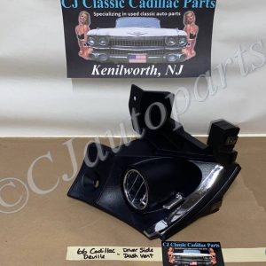 OEM 1965 1966 Cadillac Deville Calais Eldorado Fleetwood LEFT DRIVER SIDE DASH A/C VENT DUCT BEZEL WITH TRIM - BLACK #3632560