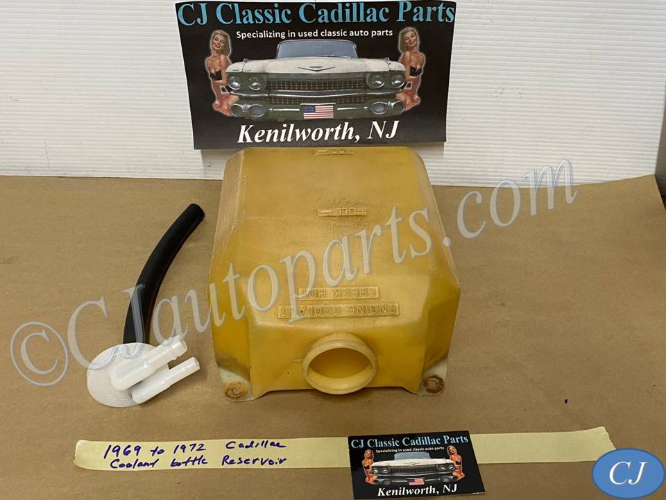 OEM 1969 1970 1971 1972 Cadillac Deville Eldorado Fleetwood Calais RADIATOR OVERFLOW COOLANT RECOVERY RESERVOIR BOTTLE WITH NEW LID #1601022