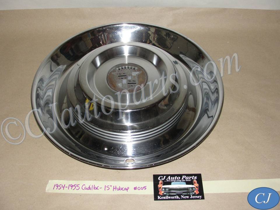 OEM 1954 1955 Cadillac Deville Eldorado Fleetwood 15" HUBCAP HUB CAP WHEEL COVER w/ CENTER CAP MEDALLION #005