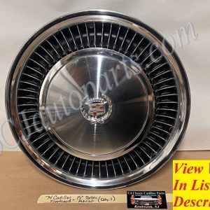 OEM 1974 1975 1976 Cadillac Deville Fleetwood 15" TURBINE HUBCAP WHEEL COVER W/CREST WREATH EMBLEM #001