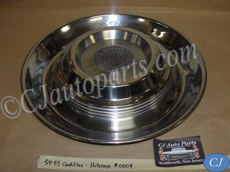 OEM 1954 1955 Cadillac Deville Eldorado Fleetwood 15" HUB CAP HUBCAP WHEEL COVER WITH CREST EMBLEM #0004