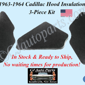 REM 1963-1964 CADILLAC DEVILLE ELDORADO FLEETWOOD HOOD INSULATION PAD 3 PIECE SET 1" THICK - IN STOCK  #CADHIN085