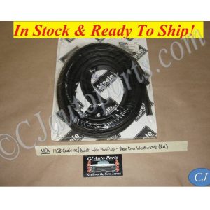 NEW 1958 CADILLAC DEVILLE, SERIES 62, 60 SPECIAL 4DR HARDTOP REAR DOOR WEATHERSTRIP SEAL - PAIR (R&L)