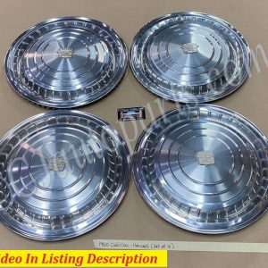 OEM 1960 Cadillac Deville Eldorado Fleetwood 15" HUBCAPS WHEEL COVER WITH CREST EMBLEMS (SET OF 4)