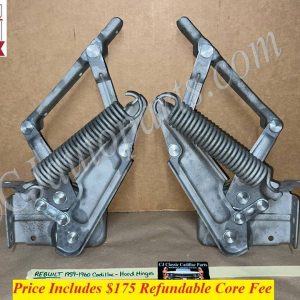 REBUILT 1959 - 1960 Cadillac Deville Eldorado Fleetwood HOOD HINGES WITH NEW RIVETS - LEFT & RIGHT