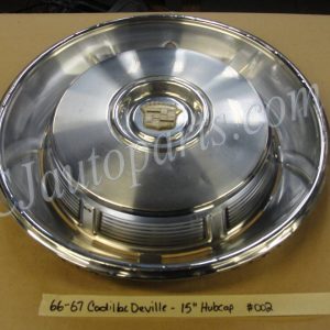 OEM 1966 1967 Cadillac Deville Fleetwood Calais 1966 Eldorado 15" HUBCAP WHEEL COVER W/ CREST EMBLEM SLOTTED #002