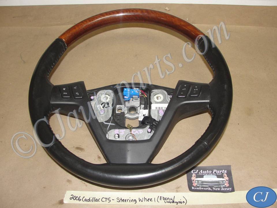 OEM 2006 2007 Cadillac CTS EBONY CASHMERE HEATED LEATHER & WOODGRAIN STEERING WHEEL #16866471/#16826130