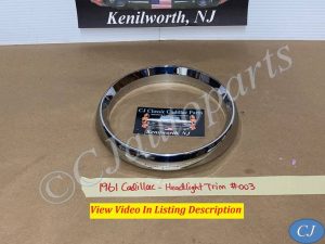 OEM 1961 Cadillac Deville Eldorado Fleetwood CHROME HEADLIGHT BEZEL DOOR TRIM #003 - #1475790/#3512425