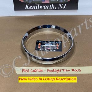 OEM 1961 Cadillac Deville Eldorado Fleetwood CHROME HEADLIGHT BEZEL DOOR TRIM #003 - #1475790/#3512425