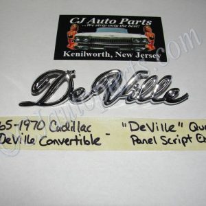 NEW 1965 1966 1967 1968 1969 1970 CADILLAC CONVERTIBLE "DEVILLE" QUARTER PANEL FENDER SCRIPT EMBLEM