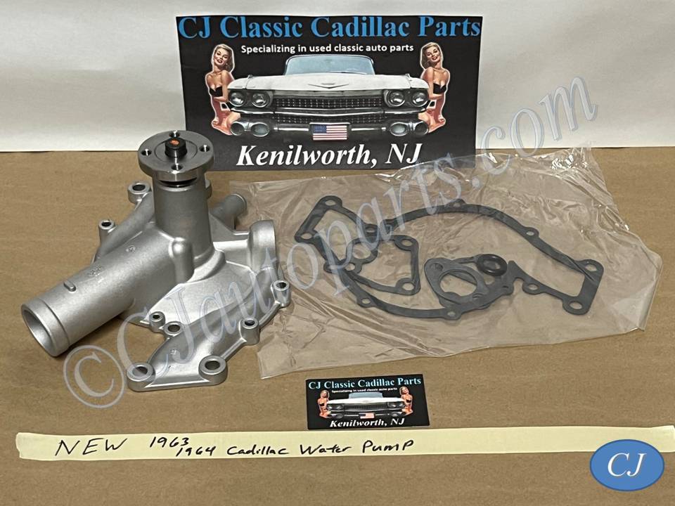 NEW 1963 1964 Cadillac Deville Eldorado Fleetwood Calais Series 62 390/429 ENGINE ALUMINUM WATER PUMP - 2 OUTLETS - WITH GASKET