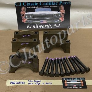 OEM 1959 1960 1961 1962 Cadillac Deville Eldorado Fleetwood 390 Engine MAIN BEARING CAPS AND BOLTS #1471228/#1484340