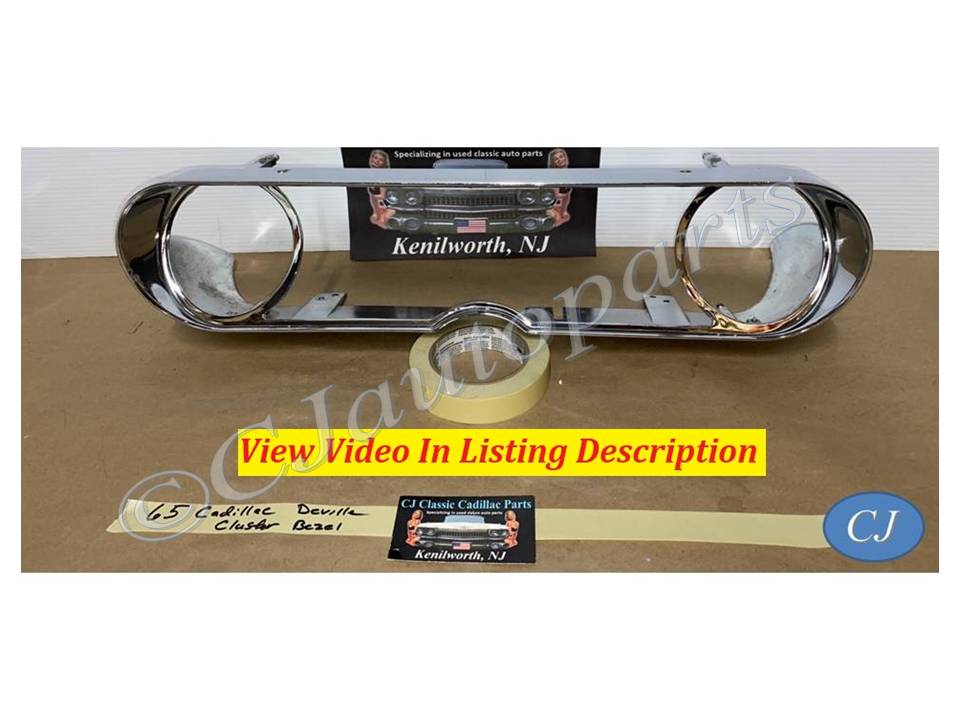 OEM 1965 1966 Cadillac Deville Eldorado Calais Fleetwood CHROME DASH SPEEDOMETER INSTRUMENT CLUSTER BEZEL TRIM #1482903