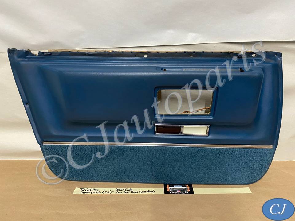 OEM 1971 1972 1973 1974 1975 1976 Cadillac Sedan Deville Fleetwood Calais 4 Door LEFT DRIVER SIDE REAR LOWER DOOR PANEL ARM REST with COURTESY LIGHT - DARK BLUE