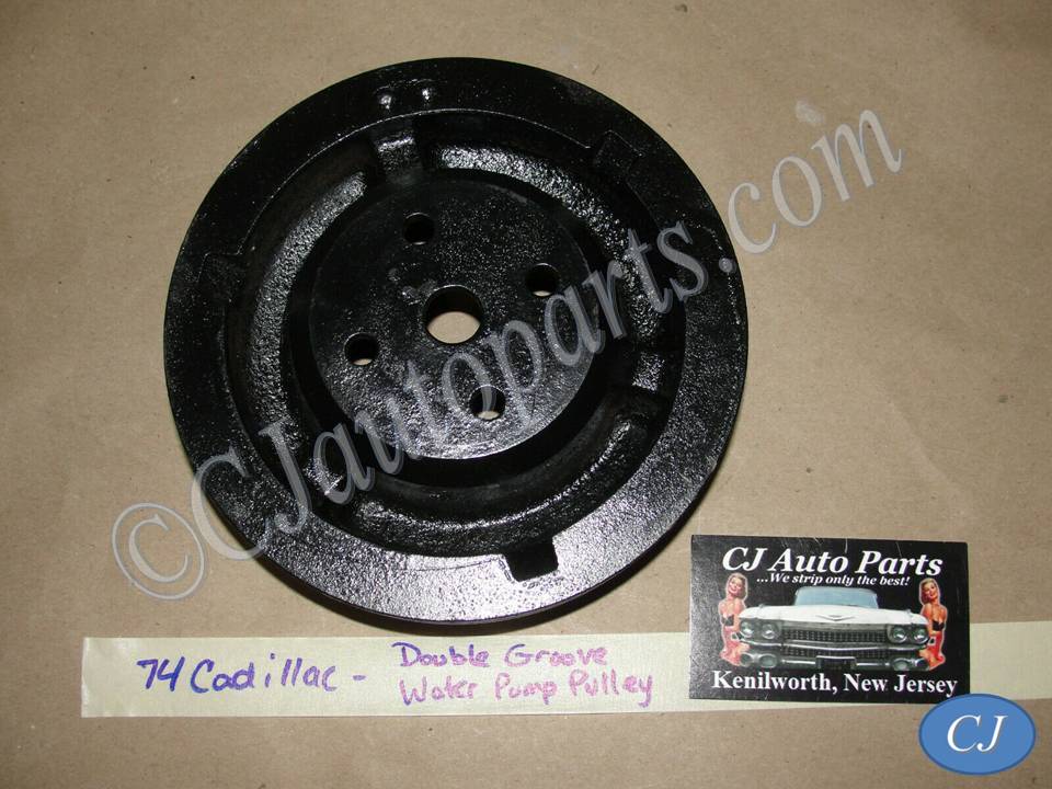 RESTORED 1973 1974 1975 Cadillac CALAIS DEVILLE ELDORADO FLEETWOOD 472/500 ENGINE CAST IRON WATER PUMP PULLEY DOUBLE GROOVE #1602548