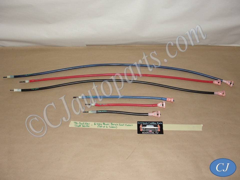 OEM 1971 1972 1973 1974 1975 1976 Cadillac Deville Eldorado Fleetwood Calais 1977 1978 Eldorado 6 WAY POWER BENCH SEAT CABLES - LONG & SHORT 6 CABLE SET