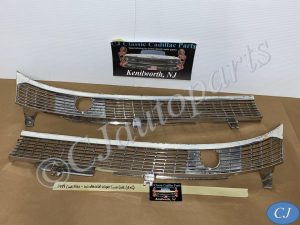 OEM 1959 Cadillac Deville Eldorado Fleetwood WINDSHIELD WIPER COWL GRILL TRIM TRANSMISSION COVER - RIGHT & LEFT #4783622/#4783621/#4782683