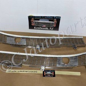 OEM 1959 Cadillac Deville Eldorado Fleetwood WINDSHIELD WIPER COWL GRILL TRIM TRANSMISSION COVER - RIGHT & LEFT #4783622/#4783621/#4782683