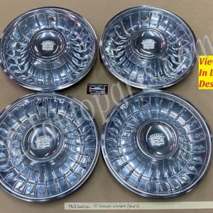 OEM 1961 1962 Cadillac Deville Eldorado Fleetwood 15" HUBCAPS WHEEL COVER WITH CREST EMBLEMS (SET OF 4)