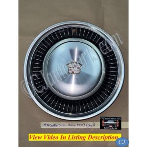 OEM 1974 1975 1976 Cadillac Fleetwood Deville 15" TURBINE HUBCAP WHEEL COVER W/CREST EMBLEM #003 (ONE)