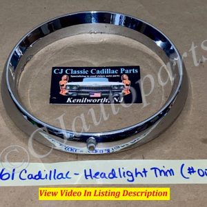 OEM 1961 Cadillac Deville Eldorado Fleetwood CHROME HEADLIGHT BEZEL DOOR TRIM #002 - #1475790/#3512425