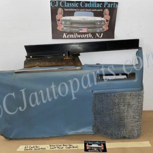 OEM 1967 Cadillac Deville Convertible LEFT DRIVER SIDE REAR QUARTER LOWER DOOR PANEL TRIM - LIGHT BLUE