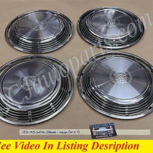 OEM 1972 1973 Cadillac Eldorado 15" HUBCAPS HUB CAPS FACTORY ORIGINAL WHEEL COVERS ~ SET OF 4