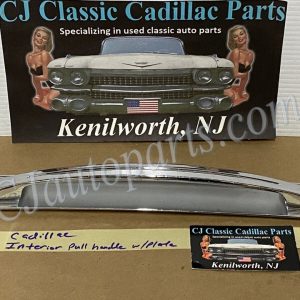 OEM 1960 Cadillac Deville INTERIOR DOOR PULL HANDLE WITH BACK PLATE ESCUTCHEON TRIM #4780949/#4780948