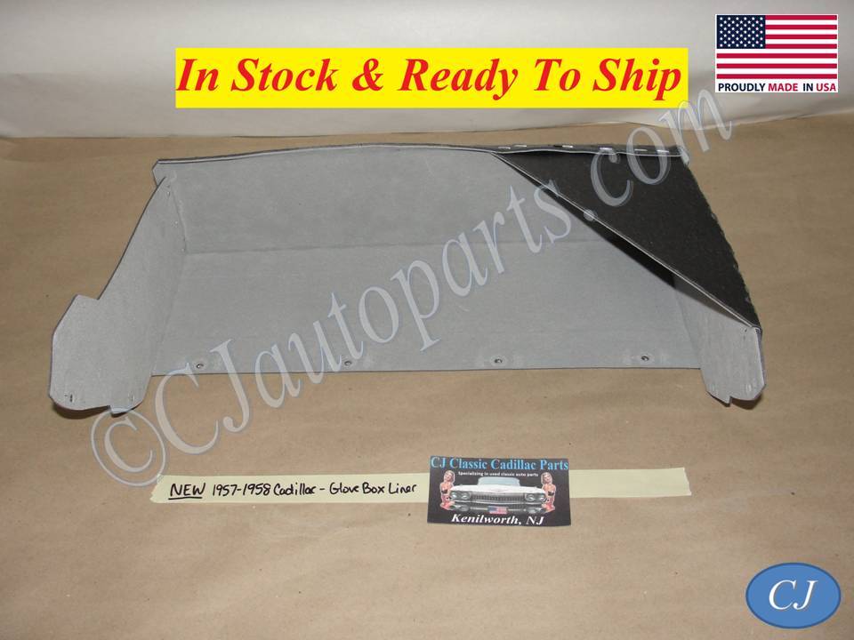 NEW 1957-1958 CADILLAC DEVILLE ELDORADO FLEETWOOD GLOVE BOX GLOVEBOX COMPARTMENT TRAY LINER INSERT- GRAY FELT