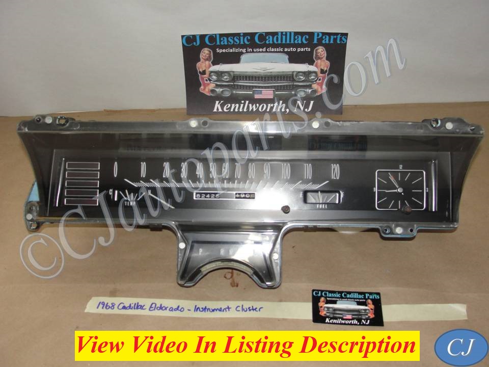 OEM 1967 1968 Cadillac Eldorado Deville Fleetwood Calais DASH INSTRUMENT CLUSTER SPEEDOMETER FUEL TEMP GAUGES #6481514