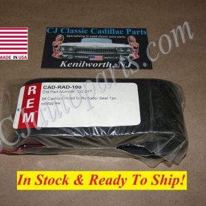 NEW 1956 CADILLAC DEVILLE ELDORADO FLEETWOOD HOOD TO RADIATOR SEAL SPLASH GUARD WITH STAPLES - 1 PIECE