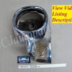 OEM 1959 Cadillac Deville Fleetwood Eldorado LEFT DRIVER SIDE CHROME BACK REAR BUMPER END #3511548