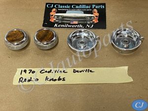 OEM 1970 Cadillac Deville Eldorado Fleetwood Calais Commercial Chassis DASH RADIO KNOBS BEZELS ESCUTCHEONS #1495377/#1495171